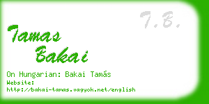 tamas bakai business card